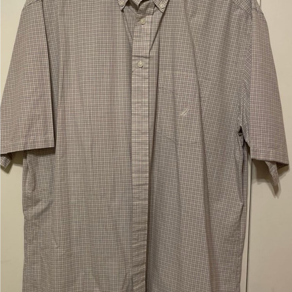 Nautica Men's Casual Gray Plaid Shirt